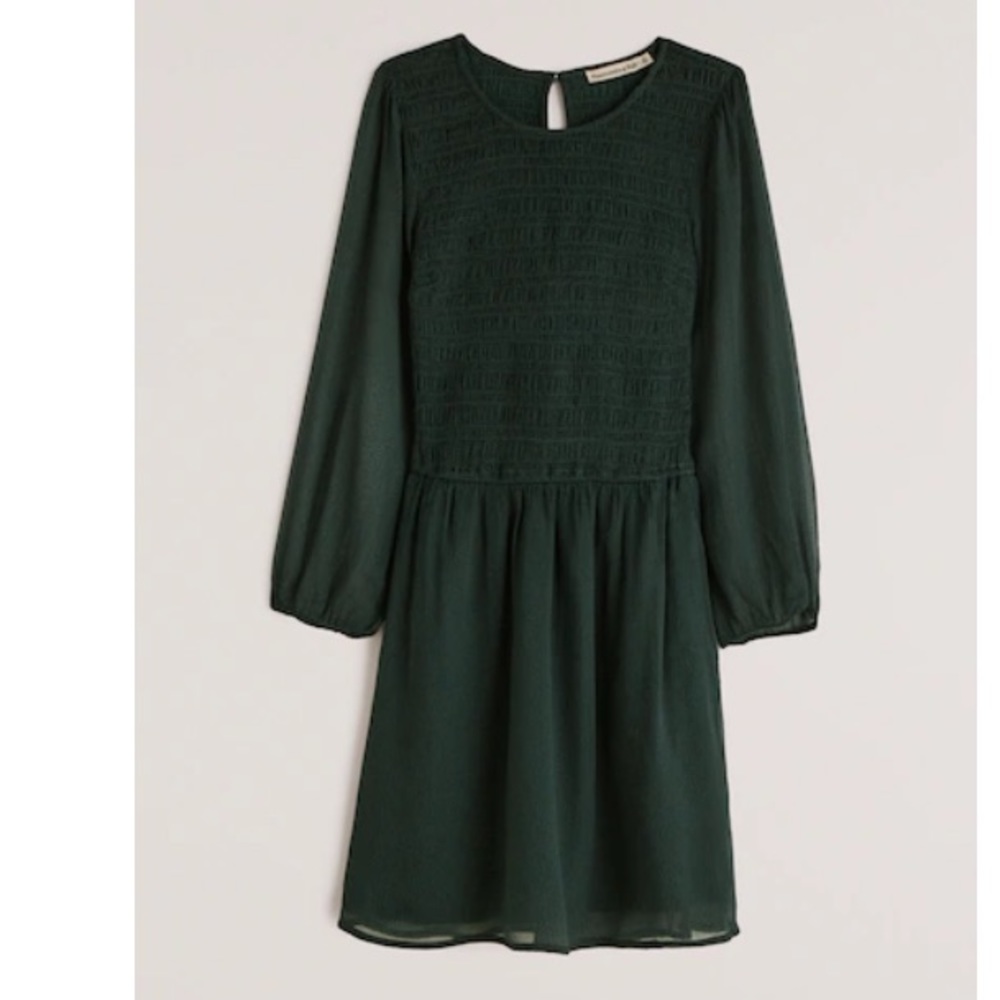 Abercrombie Smocked Minidress Green & Black